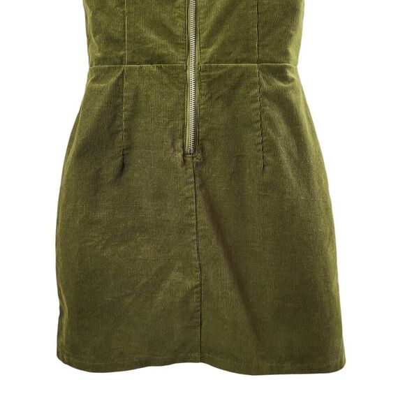 Urban Outfitters Size 0 Olive Green Corduroy Mini Dress Sleeveless Party Casual - Picture 13 of 15